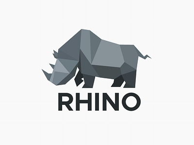 Logo Design for Rhino design graphic design logo logo design branding low poly low poly art rhino vector
