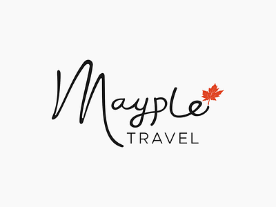 Logo Design for Mayple Travel branding design graphic design lettering logo logo design branding maple maple leaf typographic typography vector