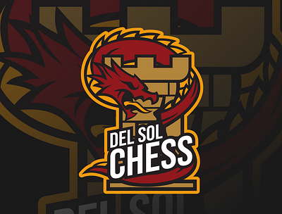 Logo Design for Del Sol Chess branding chess design dragon graphic design logo logo design branding mascot vector