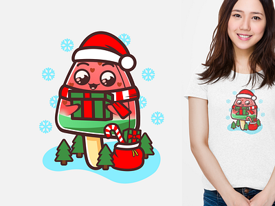 Shirt Design for Melonsicle branding cartoon christmas cute design graphic design mascot shirt vector