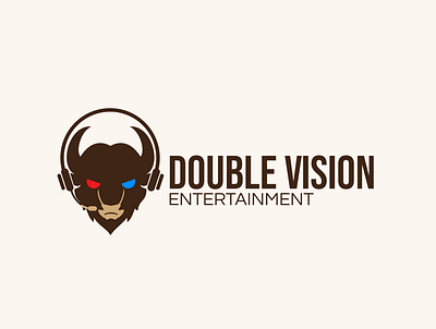 Logo Design for Double Vision Entertainment bison branding design gaming graphic design logo logo design branding twitch vector