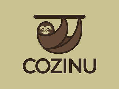Logo Design for Cozinu adorable animal branding cute design graphic design logo logo design branding simple sloth vector