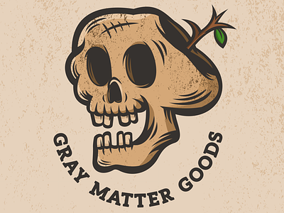 Logo and Business Card for Gray Matter Goods branding business card design graphic design logo logo design branding skull vector