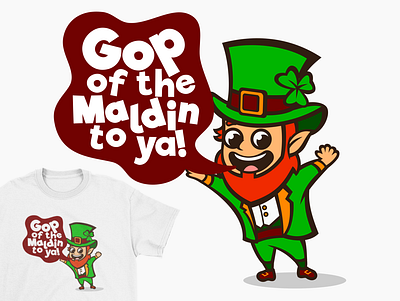 Shirt Design for 'Gop of the Maldin to ya!' cartoon cartoon art cartoon character design graphic design leprechaun vector