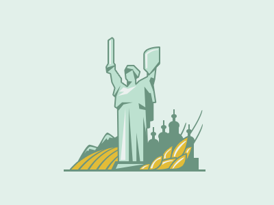 Icon-a-day about Ukraine country field icons illustration monument ukraine vector wheat