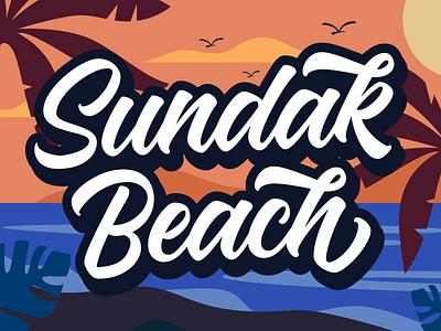 Sundak Beach Lettering and illustration brush font design font illustration lettering logotype type design typography