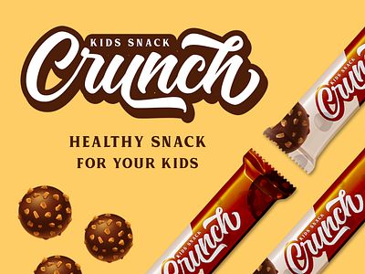 Crunch Snack branding brush font font lettering logotype mockup packaging packaging design typography