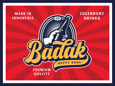 Badak Soda Drink Logotype bold script branding display font font lettering logotype retro font type design typography