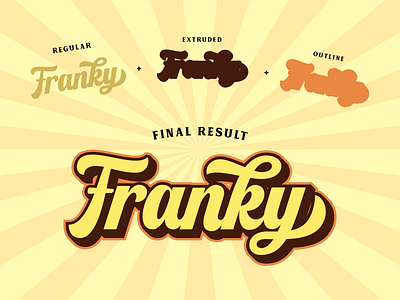 Franky - Layered Font branding display font extrude font font layered font lettering logo logotype script lettering type design typography