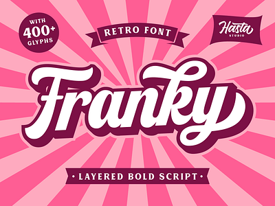 Franky - Retro Font bold branding font lettering logo logotype retro retro font script lettering type design typography vintage vintage script