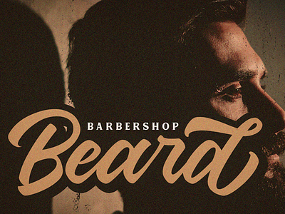 Beard Logotype barber logo branding font hand lettering logo logotype retro vintage