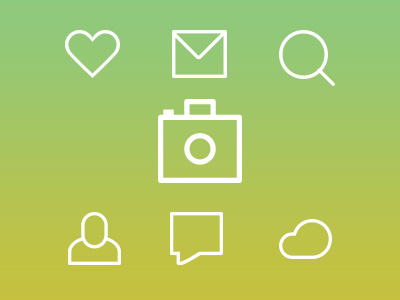 IOS7 icons - Day1 Gifts 2014 2014 camera cloud download free freebie heart icon ios ios7 mail user