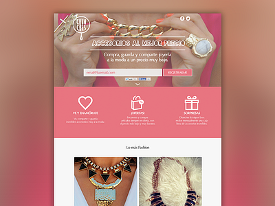 Chunches Fashion One Page Website ecommerce home page landing page screen web website
