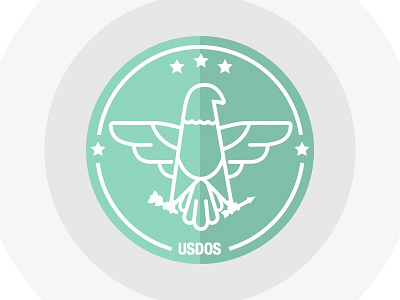 US Dept of State eagle green icon stars united states us