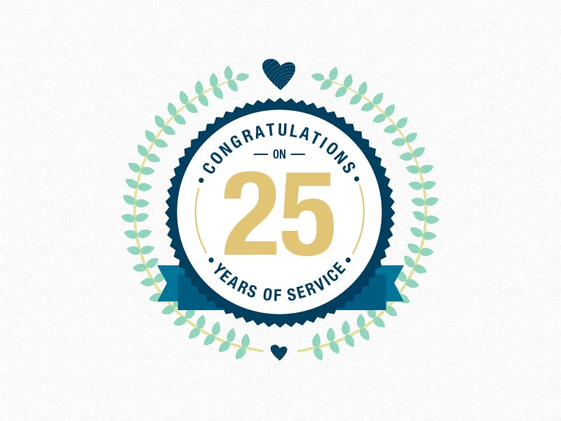 congratulations on 25 years of service