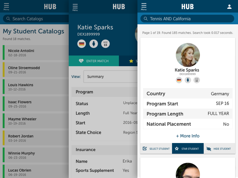 Hub Mobile matching hub student website responsive mobile