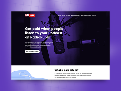 Podcasting Paid Listens Landing Page