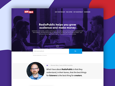 Podcasters Sign Up landing page podcasters podcasts radio public sign up