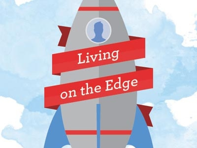 Rocket Ship Lives on the Edge cover facebook guide marketing ribbon rocket watercolor