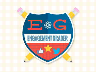 Engagement Grader Shield blue engagement facebook grader pencil red star test twitter