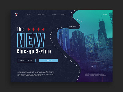 ChicagoSkyline dailyuichallenge designchallenge desinger graphic design uidesign uxui webdesign