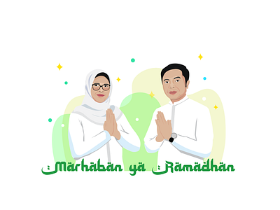 Marhaban ya Ramadhan art line branding design illustration vector