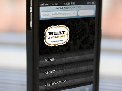 Meat and Potatoes mobile site and meat potatoes