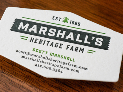 Marshalls farm letterpress card custom die farm letterpress