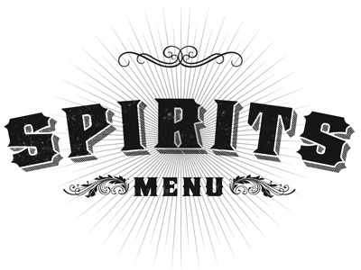 Spirits Menu menu