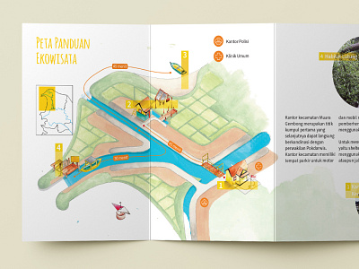 Guidebook - Map of Jelajah Muara Gembong book book design design digital lettering graphic design illustration lettering watercolor