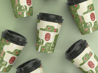 Saabas Coffee Packaging Paper Cup Illustration