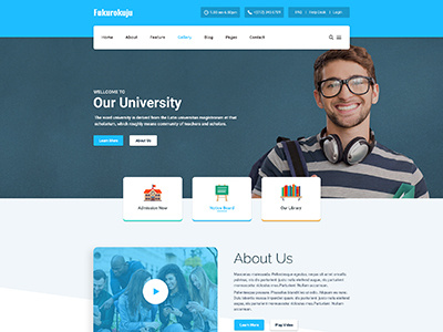 Fukurokuju - University PSD Template 2018 clean college corporate course creative education events learning school ui university