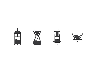 Brew Method Icons coffee icons logos set