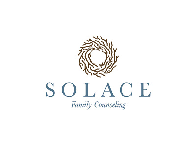 Solace Family Counseling Logo branding identity logo nest wreath