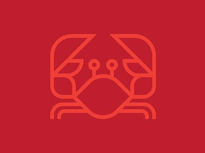 Crab crab icon logo monoline wip