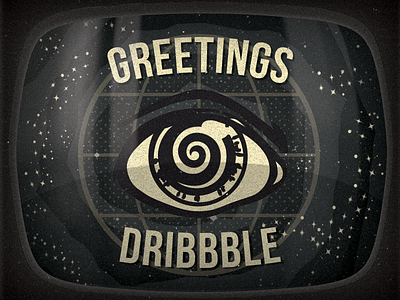 Dribble Greetings agent art debut design dribbble eye first shot greetings hypno hypnoagent illustration illustrator logo photoshop retro typography vector