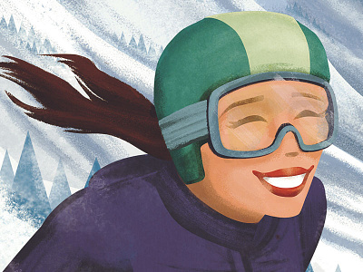 Ski Free design girl illustration magazine cover photoshop ski smile snow winter