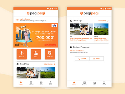 Pegipegi Mobile Android UI android app app design homepage ui ux