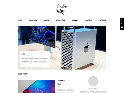 Simple Blog UI Design black white blog branding design flat homepage minimal simple typography ui web website