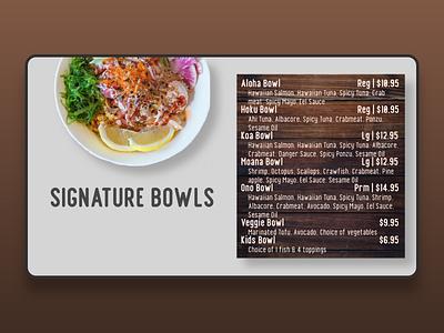 Digital Menu Board illustrator menu design minimal photoshop ui web design