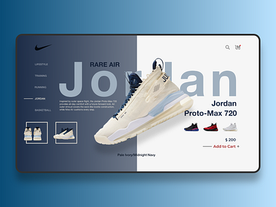 Jordans adobe xd basketball jordan nike ui web web design