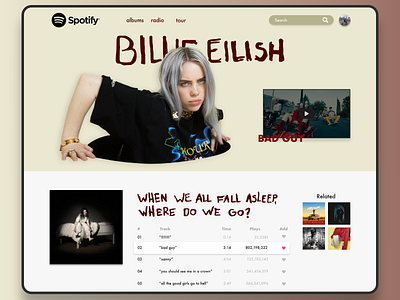 Spotify Artist page redesign