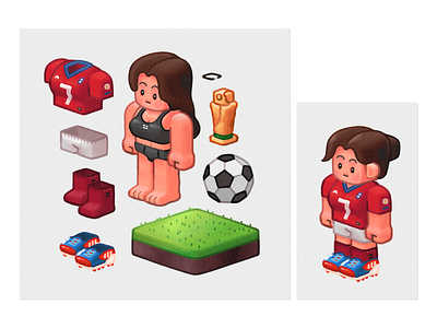 Footballer character illustration