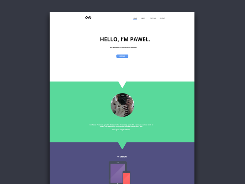 Personal portfolio personal portfolio design webdesign web onepage css flat logo html color