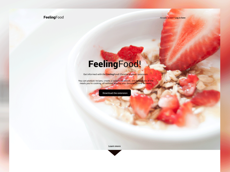 Feeling food landing page design feeling feelingfood flat food landing landingpage page site web webdesign website