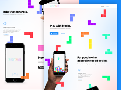 Tetris web app apps design hire illustrator minimal sketch tetris web webdesign