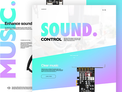 Sound control color design graphic landing landing page music page sound web webdesign