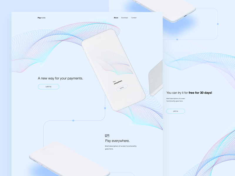 Paymobile design page landing product aplication app landing page site concept web webdesign