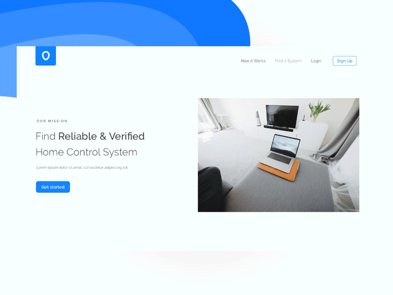 Home Control system - animation user interface system smoth web design ux ui principle parallax website workflow animation