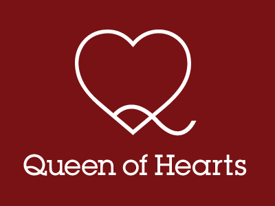 queen of hearts hearts logo mark minimal q queen of hearts type